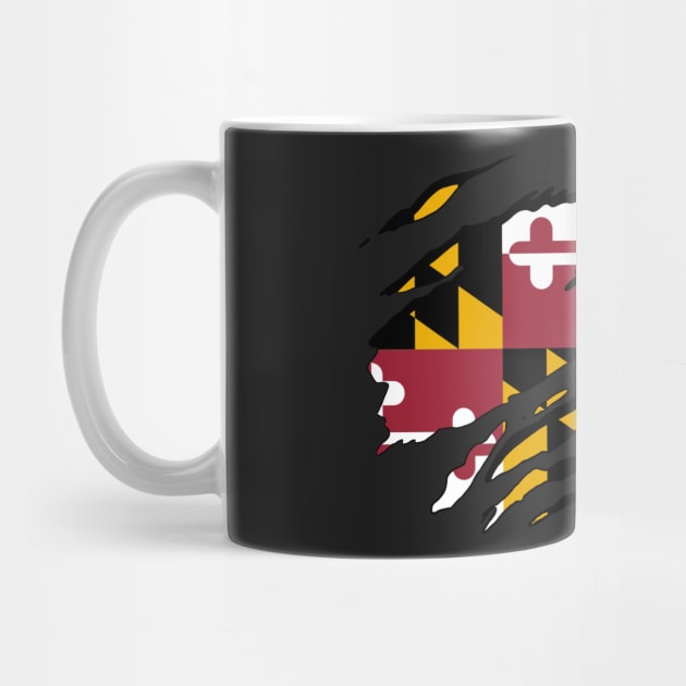 Maryland Flag Rip Away by rk33l4n